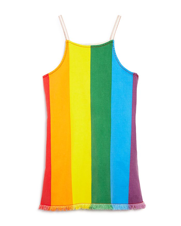 Stella McCartney Girls' Rainbow Stripe Denim Dress - Little Kid, Big ...