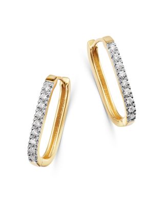 yellow gold square hoop earrings