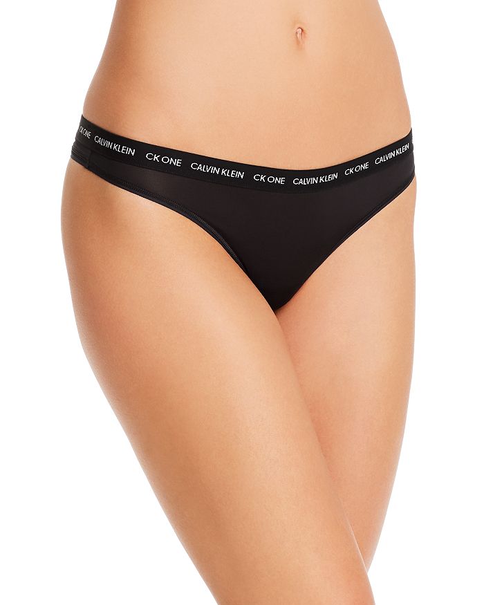 Calvin Klein Underwear Ck One Micro High Waist Thong In Black