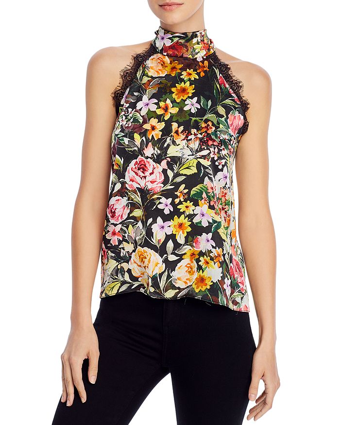 Generation Love Maya Floral Print Lace Trim Halter Top Modesens