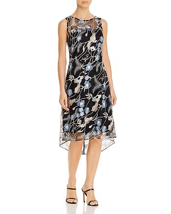 Adrianna Papell Embroidered Lace Midi Dress | Bloomingdale's
