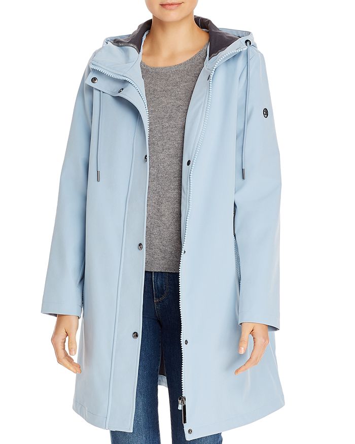 Calvin Klein A-line Hooded Coat In Chambrey