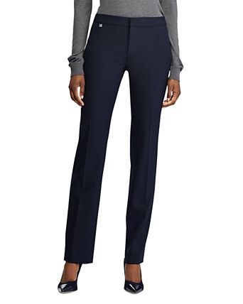 ladies navy dress pants Flat Front Tapered for Tall Women in True 6 / Tall / True Navy 36 Inseam Freedom Flex Slim Straight Leg