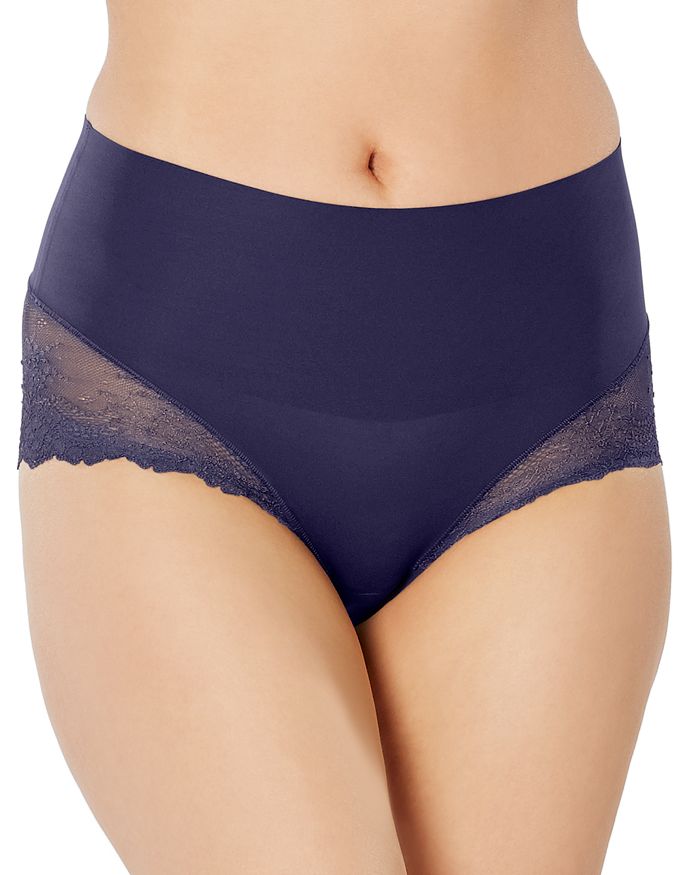 Spanx Undie-tectable Lace Hi-hipster Panty In Midnight Navy
