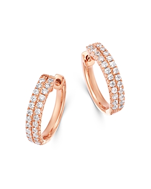 Bloomingdale's Diamond Double-Row Huggie Hoop Earrings in 14K Rose Gold, 0.50 ct. tw. - 100% Exclusi