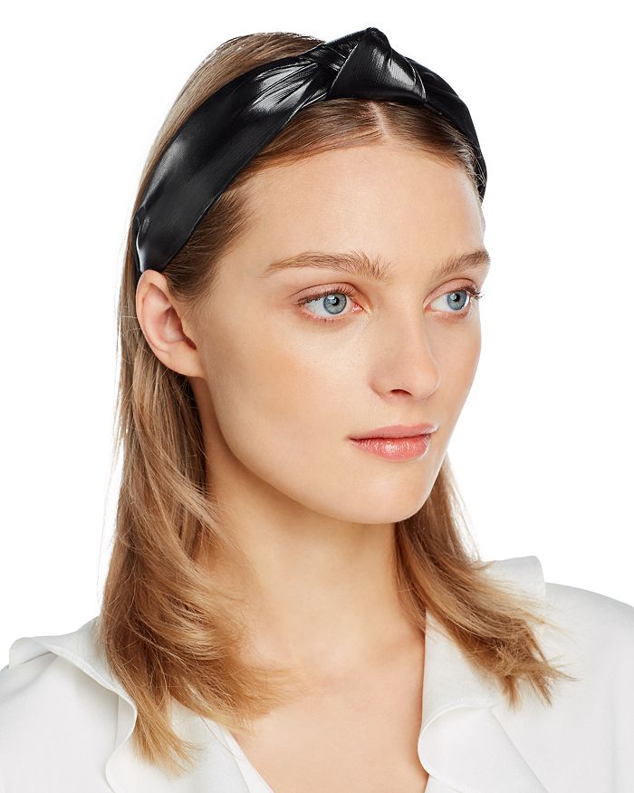 Aqua Faux Leather Knot Headband - 100% Exclusive In Black