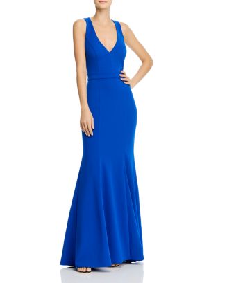 AQUA Crepe Bow-Back Gown - 100% Exclusive | Bloomingdale's