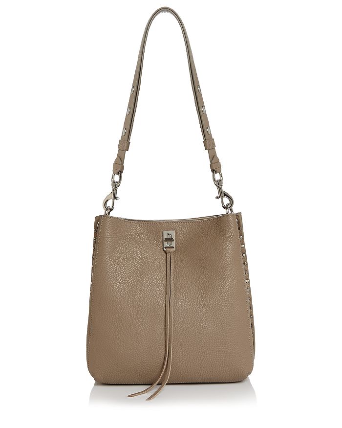 Rebecca Minkoff Darren Leather Shoulder Bag In Sandrift/silver | ModeSens