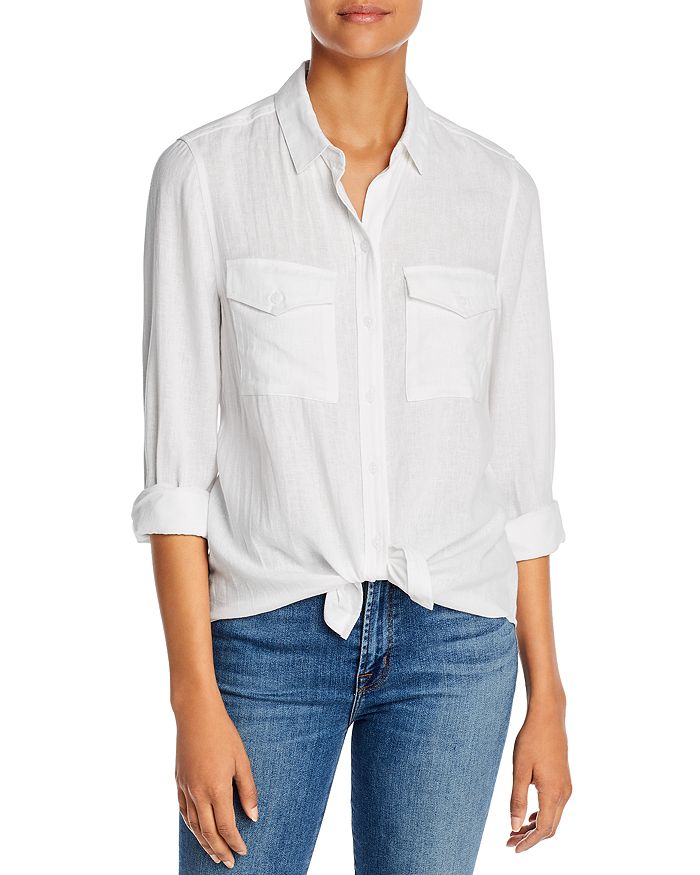 Beachlunchlounge Kallie Button-front Shirt In White