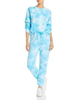 tie dye sweatshirt and sweatpants