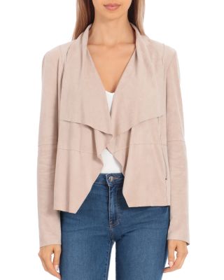 drape front suede jacket