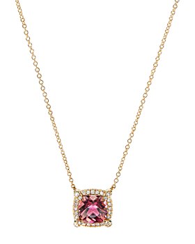 David Yurman - Petite Châtelaine® Pavé Bezel Pendant Necklace in 18K Yellow Gold with Gemstones & Diamonds, 18"