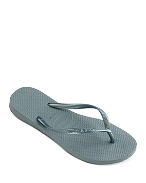Havaianas Slim Flip Flop In Silver Blue
