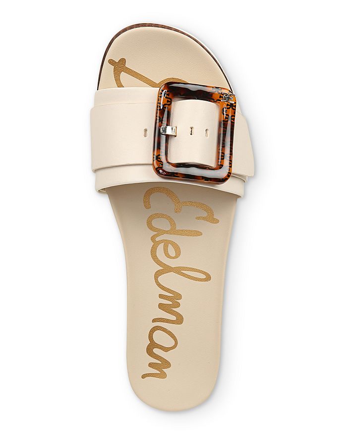 Shop Sam Edelman Women's Ariane Slip On Buckled Wedge Sandals In Ivory