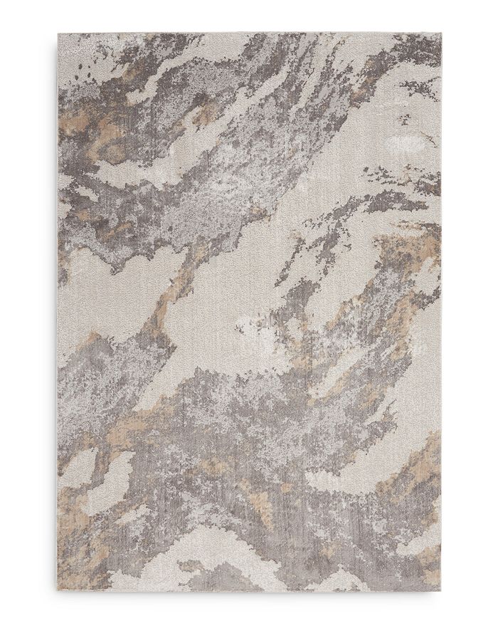 Nourison Silky Textures Sly03 Area Rug, 5'3 X 7'3 In Brown/ivory