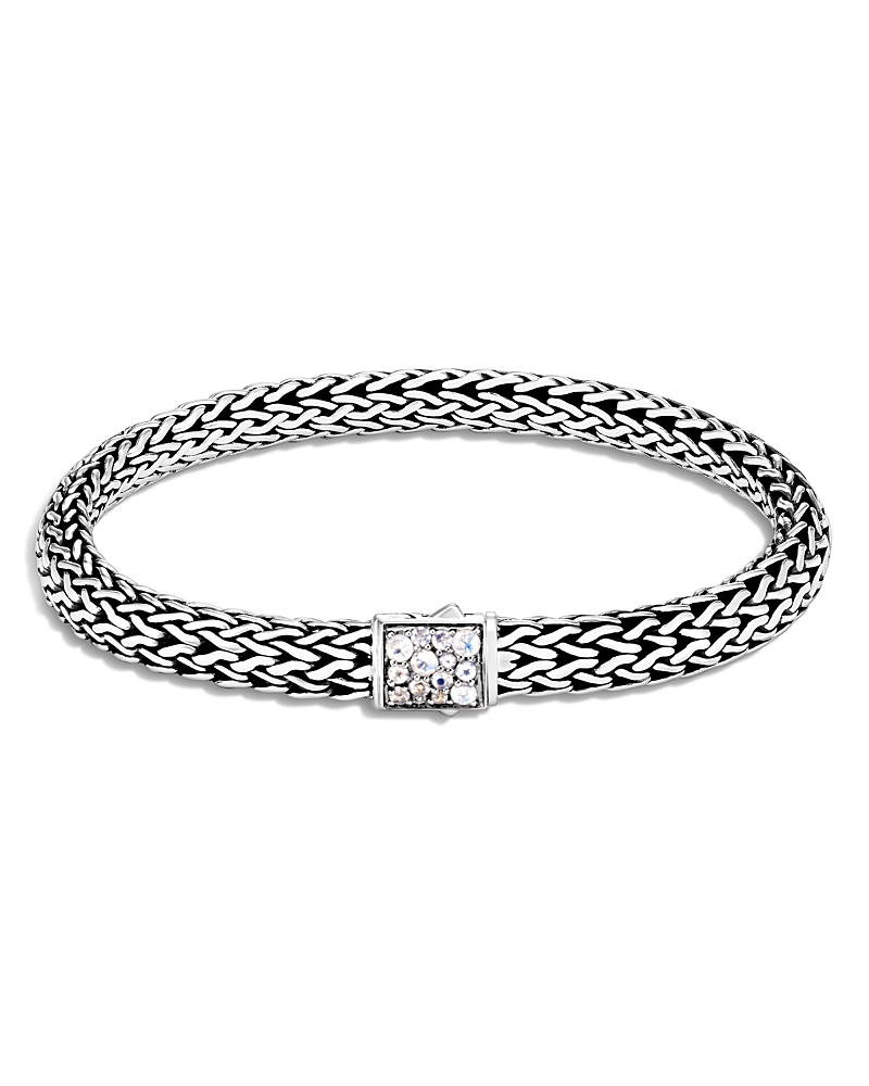 John Hardy Sterling Silver Classic Chain Black Sapphire & Moonstone Reversible Bracelet