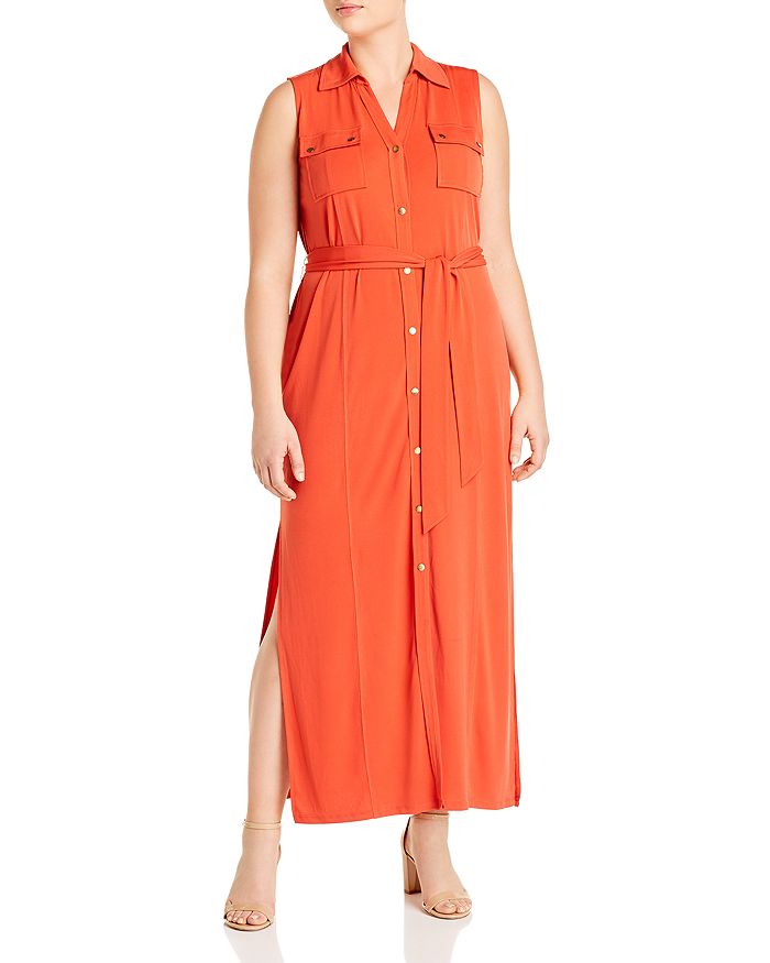Michael kors shirt dress deals orange
