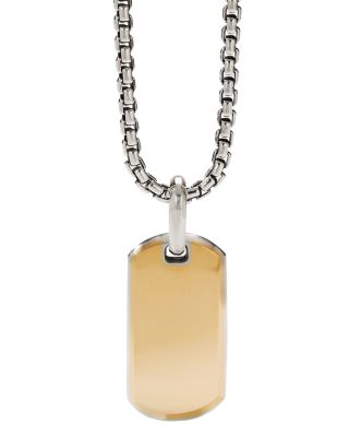 Streamline&reg; Tag Pendant in Sterling Silver and 18K Yellow Gold