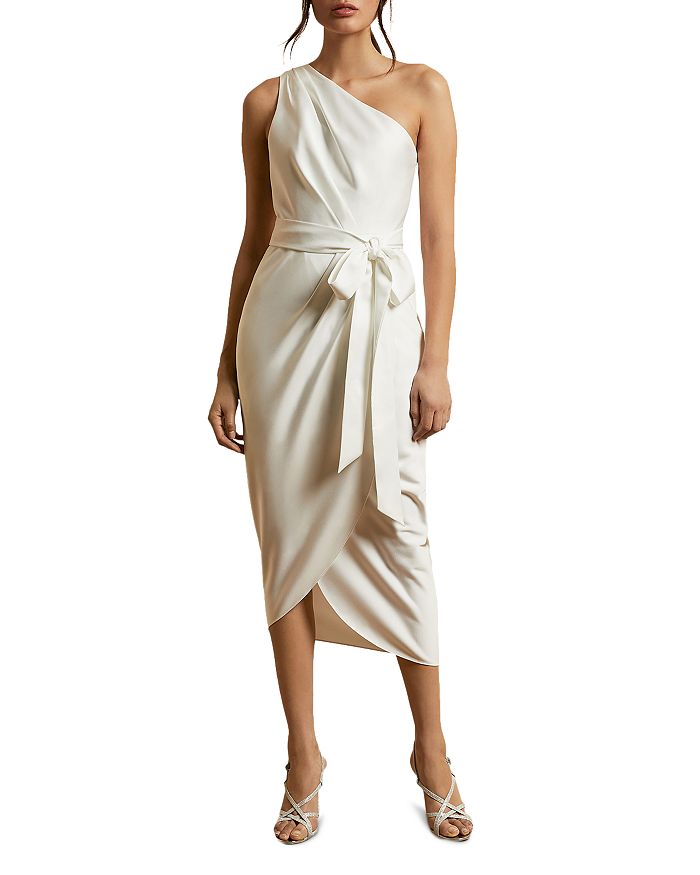 Gabie One Shoulder Draped Midi Dress