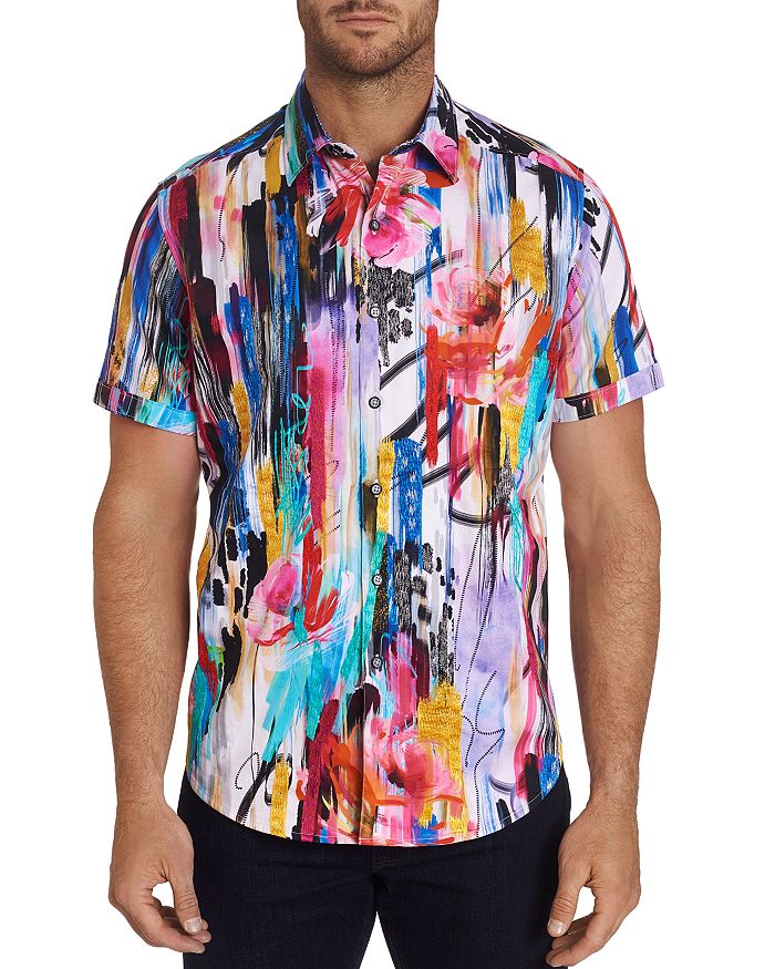 ROBERT GRAHAM EMBROIDERED CLASSIC FIT SHORT-SLEEVE SHIRT,RS202060CF