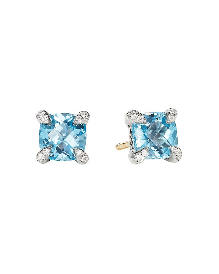 David Yurman - Ch&acirc;telaine&reg; Stud Earrings with Gemstones and Diamonds