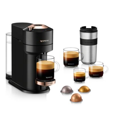 Vertuo Next Premium Coffee and Espresso Maker by DeLonghi with Aeroccino Milk Frother, Black Rose Gold