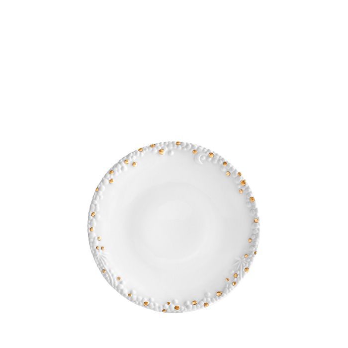 Shop L'objet Haas Mojave Dessert Plate With Gold Accents In White/gold