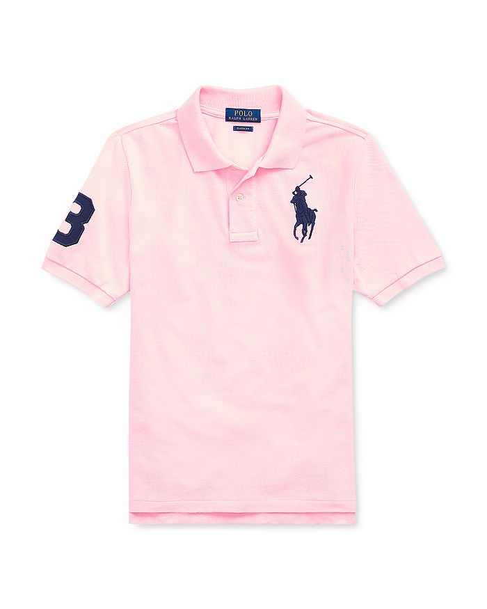 Polo Ralph Lauren Big Pony Cotton Mesh Polo Shirt In Pink