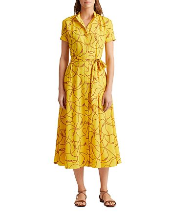Ralph Lauren Chain Print Crepe Dress | Bloomingdale's