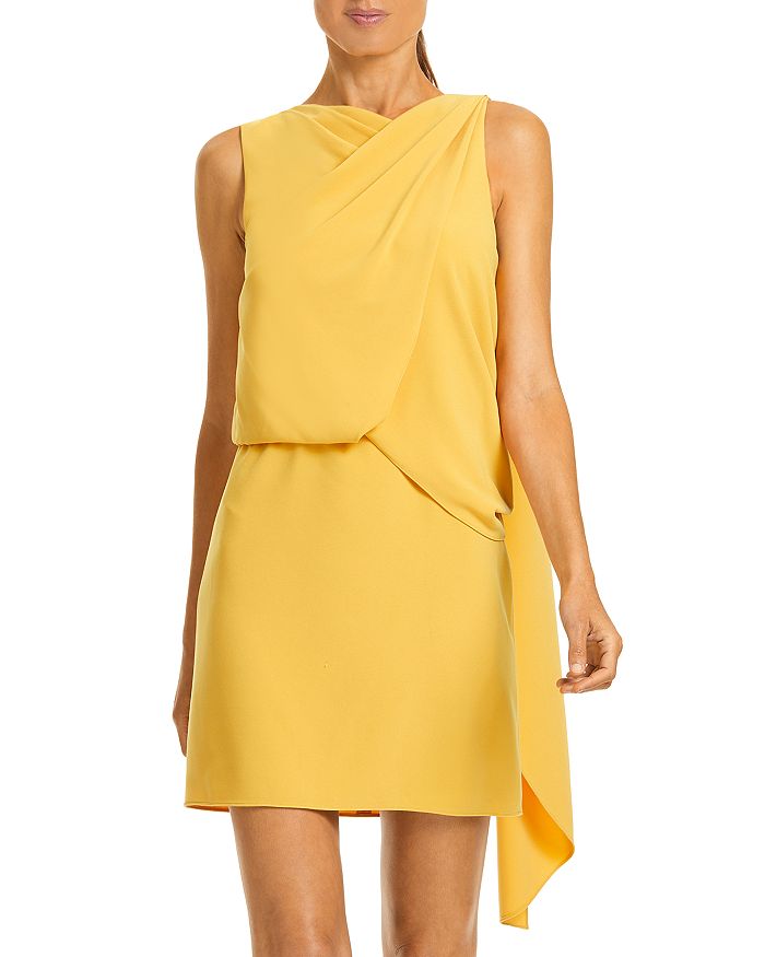 HALSTON Asymmetrical Draped Dress | Bloomingdale's
