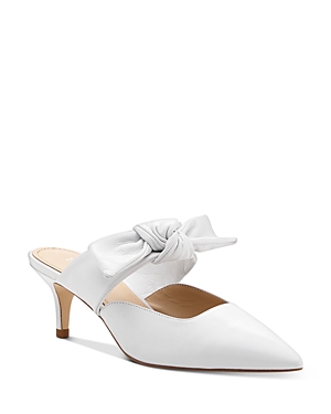 Botkier Women's Pina Bow-accented Kitten Heel Mules In Coconut Leather