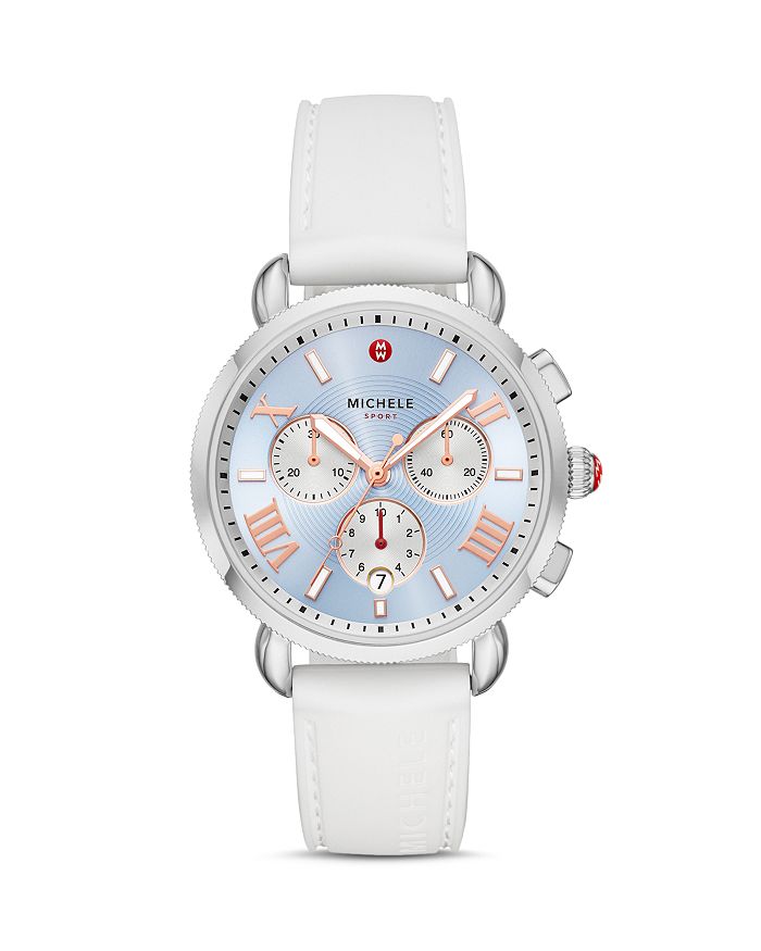 Michele Sporty Sport Sail Chronograph, 38mm In Blue/white