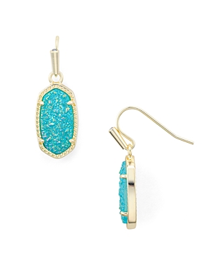 Kendra Scott 14k Gold Plated Elle Drop Earrings In Blue/gold