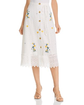FRENCH CONNECTION Embroidered Midi Skirt