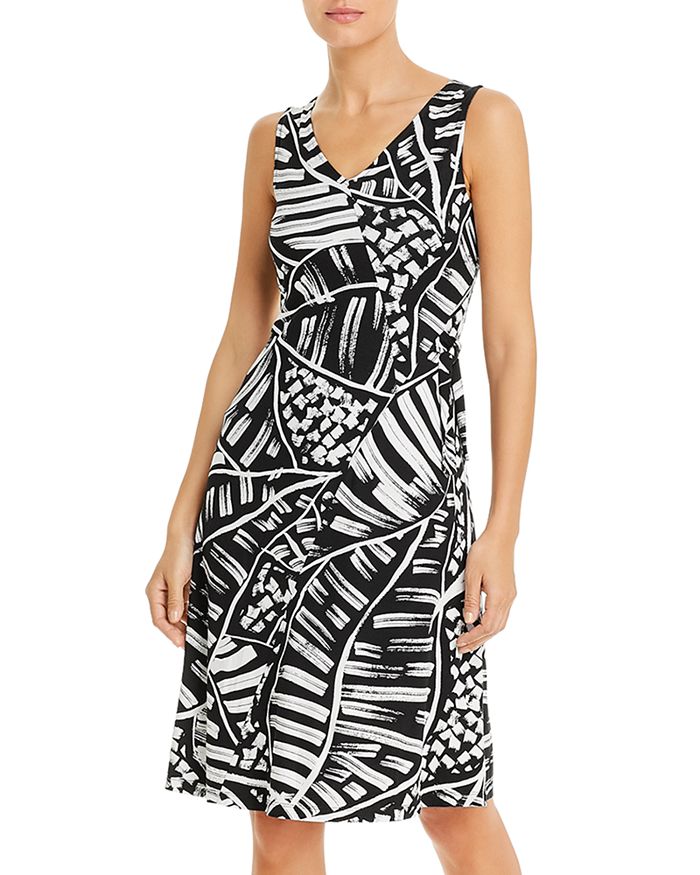 NIC and ZOE NIC+ZOE Moonlit Palm Fit-and-Flare Dress | Bloomingdale's
