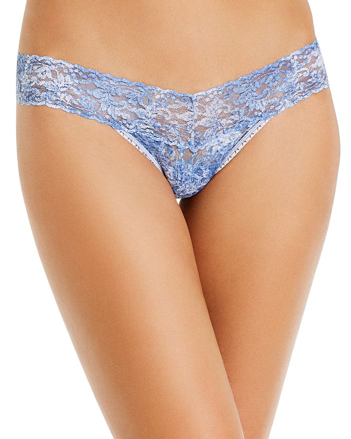 HANKY PANKY LOW-RISE PRINTED LACE THONG,4A1581