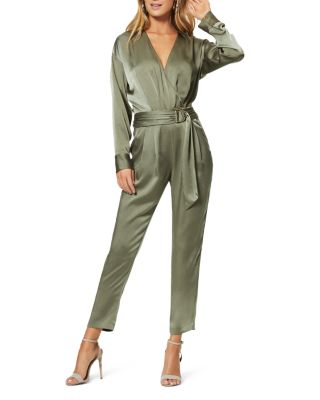 satin jumpsuit long sleeve