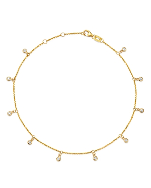 Bloomingdale's Diamond Bezel Droplet Ankle Bracelet in 14K Yellow Gold, 0.25 ct. t.w. - 100% Exclusi