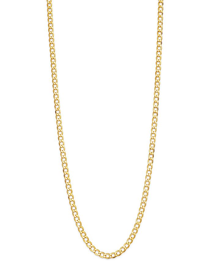 Shop Bloomingdale's 14k Yellow Gold Solid Curb Chain Necklace, 22 - 100% Exclusive