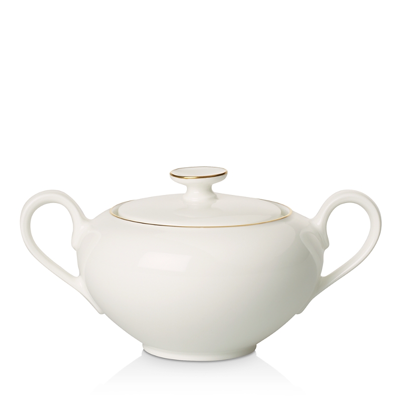 Villeroy & Boch Anmut Gold Covered Sugar In Ivory