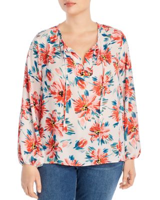 B Collection By Bobeau Curvy Bridgette Floral Print Top | Bloomingdale's