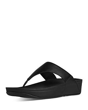 Shop Fitflop Women's Lulu Thong Wedge Sandals In Black