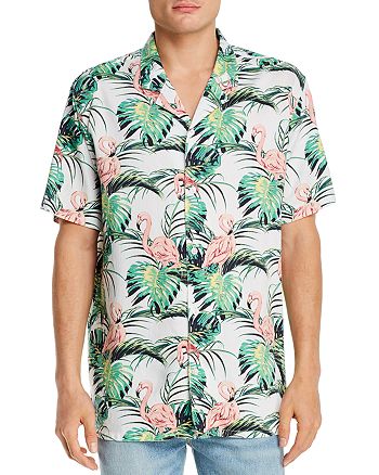 Levi's Cubano Tropical Flamingo Print Slim Fit Camp Shirt | Bloomingdale's