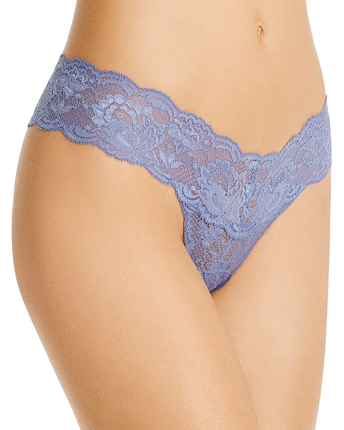 Cosabella Never Say Never Cutie Low-rise Thong In Coastal Blue