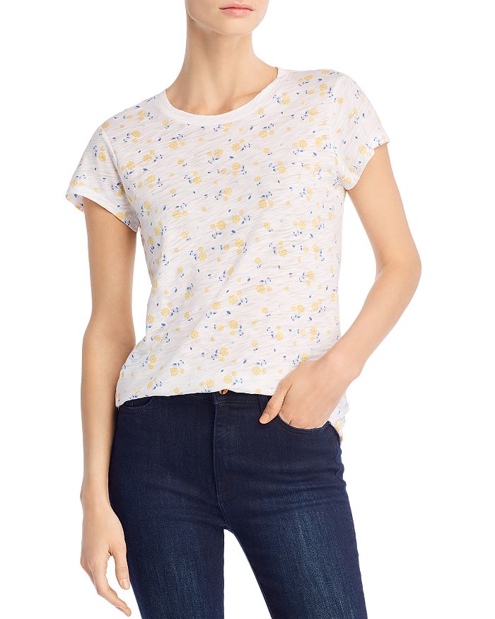 Goldie Cotton Floral Print Tee In Ditsy Floral