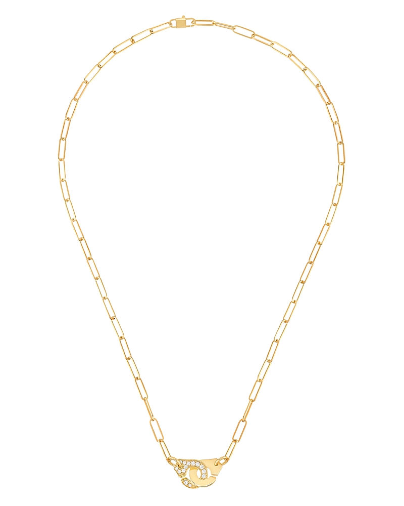 Dinh Van 18K Yellow Gold Menottes Diamond Interlocking Link Necklace, 16.5 – Exclusive