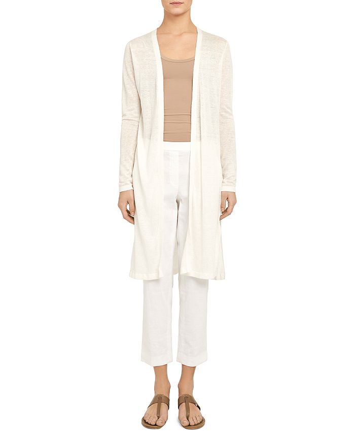 Theory Torina Open-front Long Cardigan In White | ModeSens