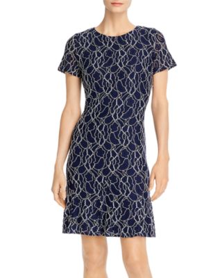 KARL LAGERFELD PARIS - Short-Sleeve Lace Dress