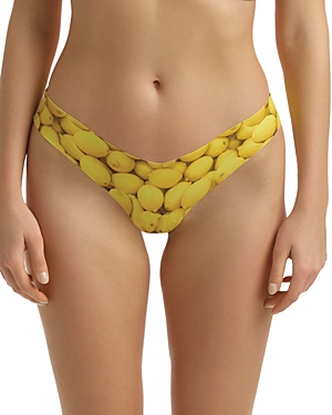 Commando Printed Microfiber Thong In Photo-op Lemon