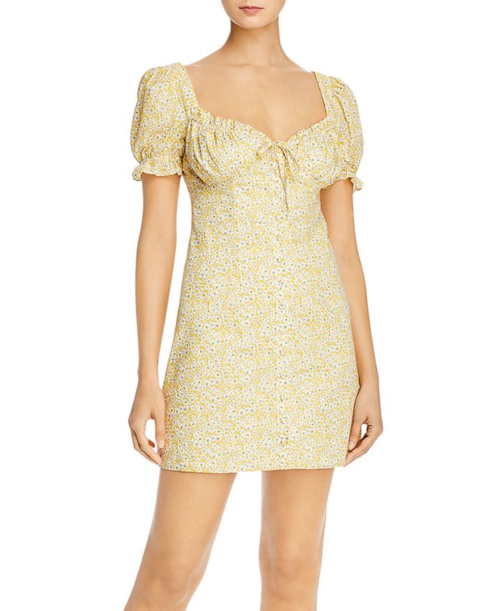 Bardot Lucinta Mini Dress In Yellow Daisy